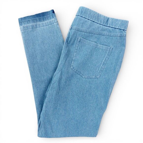 Isaac Mizrahi Pull On Jeggings 18W Tall Light Wash Stretch Denim Elastic Waist - Picture 10 of 11